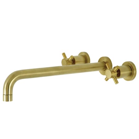 Kingston Brass KS8047DX Wall Mount Tub Faucet, Brushed Brass KS8047DX